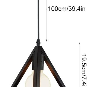Vintage Metal Triangular Hanging Light